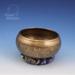 Tibetan singing Bowl - Etched and  Painted